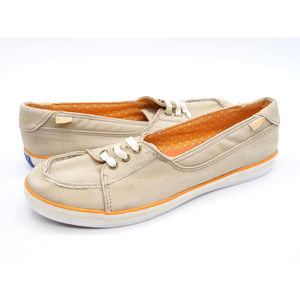 Keds Shoes Womens 7 Beige Canvas Slip On Flat Sneakers Moc Toe Low Top Casual